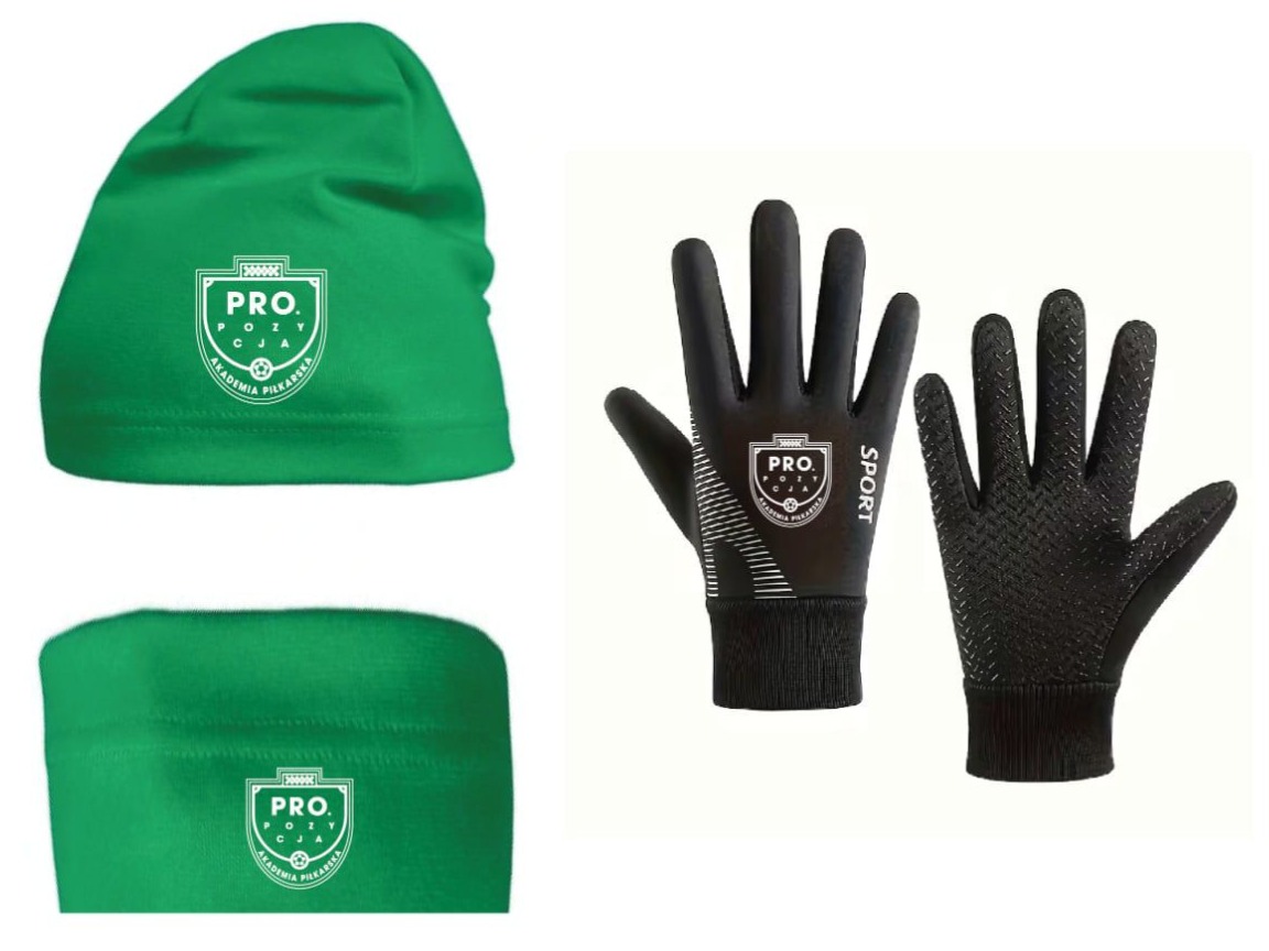 Zestaw zimowy sportowy PRO.pozycja – czapka, komin i rękawiczki